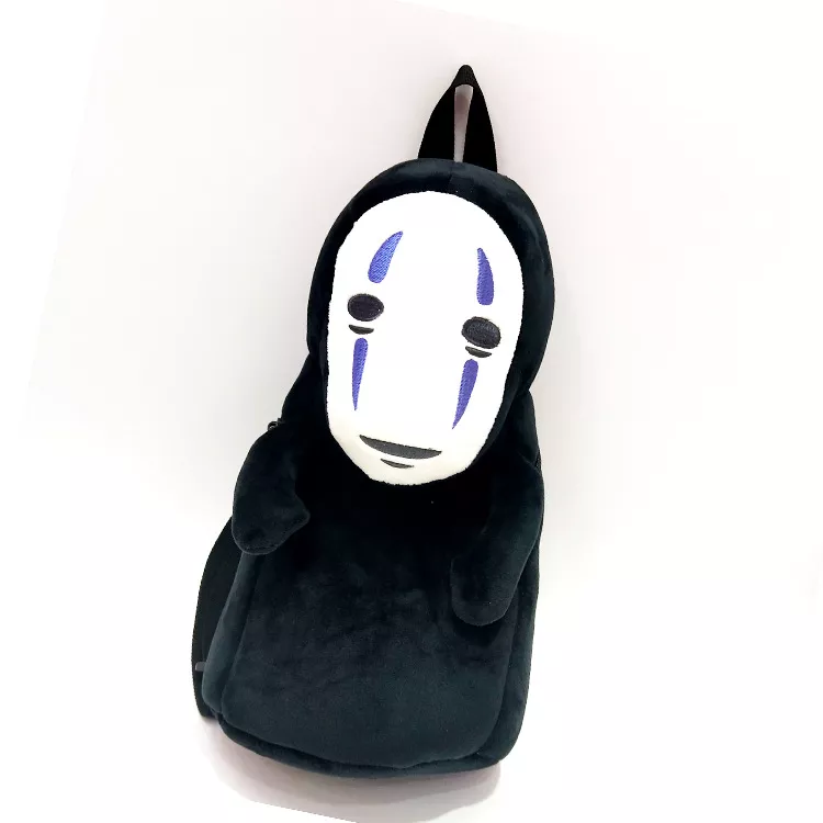 Mochila Ghibli Pelúcia No Face, mochila criativa homem sem rosto, mochila bonita para crianças e adultos 5