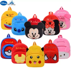 Mochila Infantil Disney pelúcia mochila mickey minnie ponto winnie pooh pikachu homem aranha homem de ferro capitão américa crianças presente de natal 1