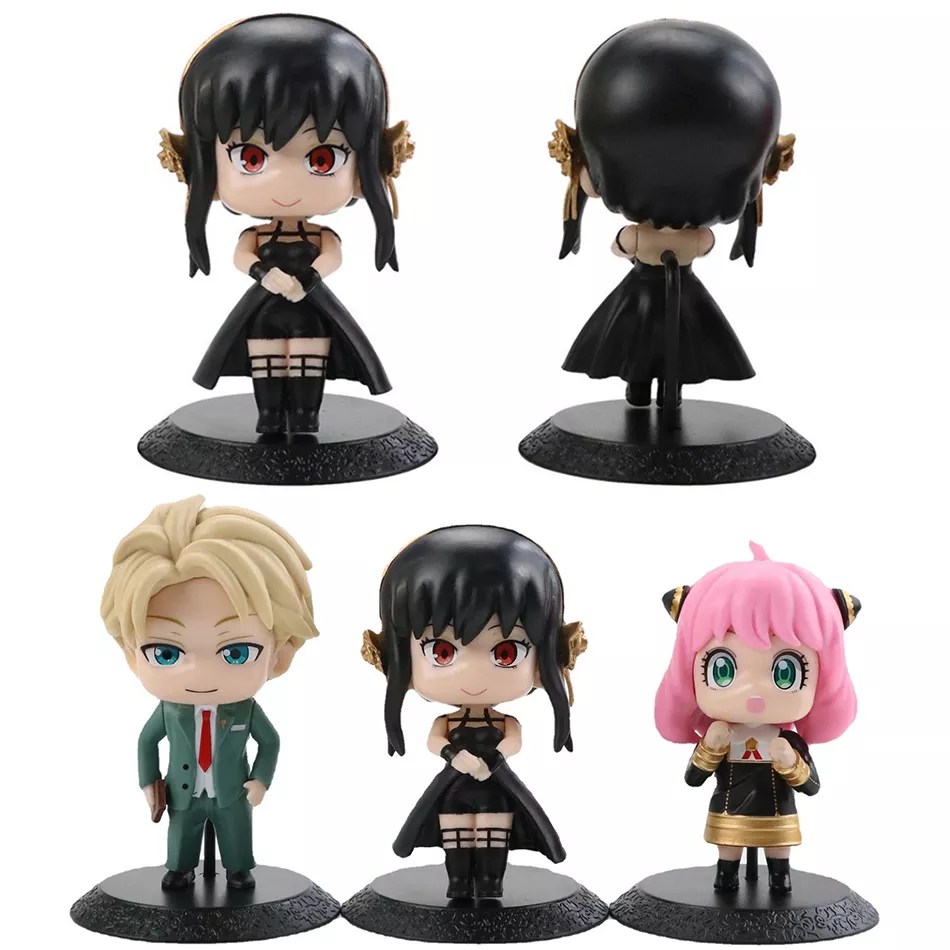 Action Figure 3pçs Anime Spy x Family pvc anya spy x família loid yor falsificador chibi anua anime figura com base estatueta modelo de brinquedo para crianças 1