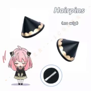 Prendedor de Cabelo Anime Spy x Family anya falsificador hairpins cosplay peruca acessórios preto enfeites de cabelo acessórios cônicos cos adereços menina 2