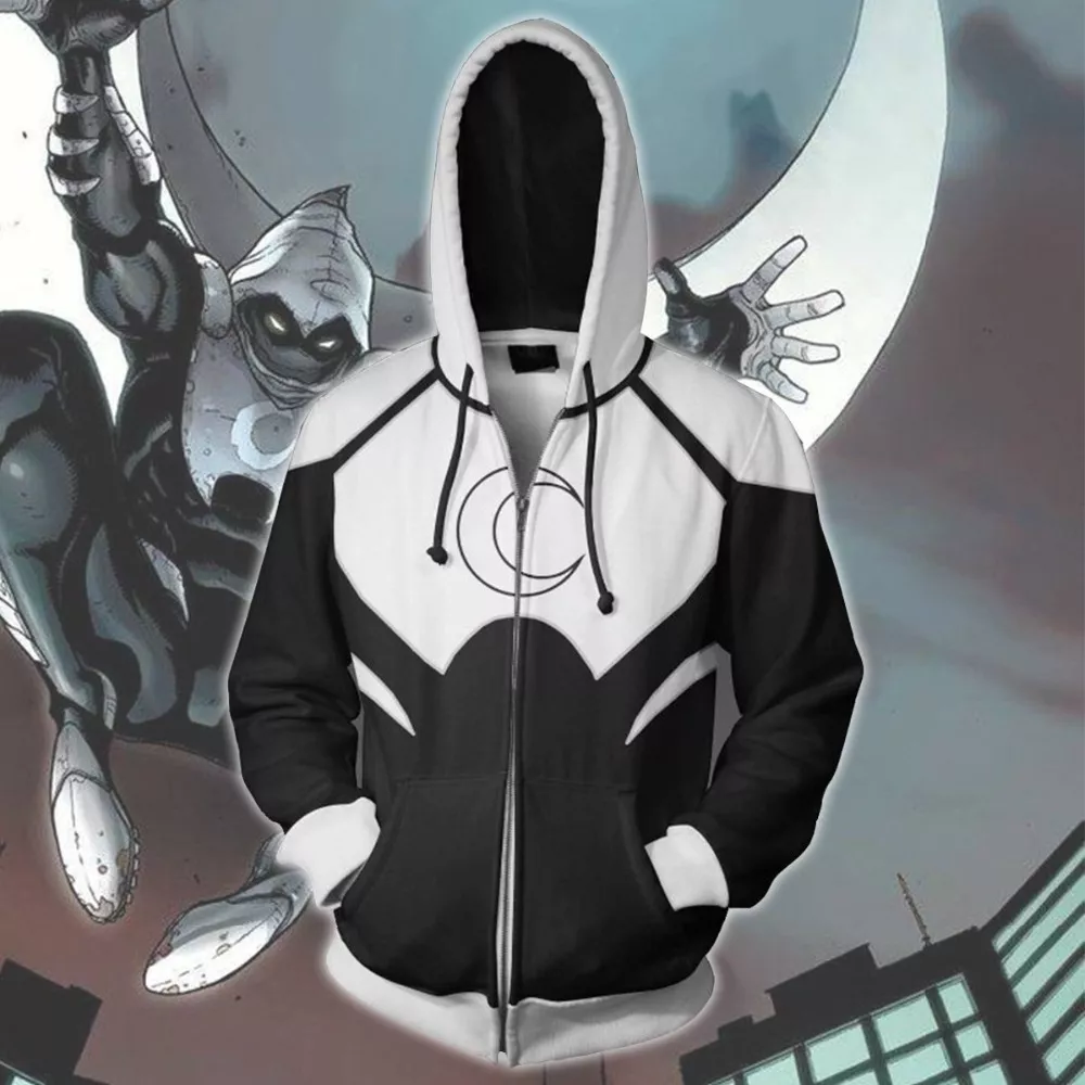 Blusa de Frio Cavaleiro da Lua MoonKnight Marvel marc spector trajes lua cavaleiro 3d impresso camisola camisola jogo cosplay anime dos desenhos animados com capuz jaquetas 1