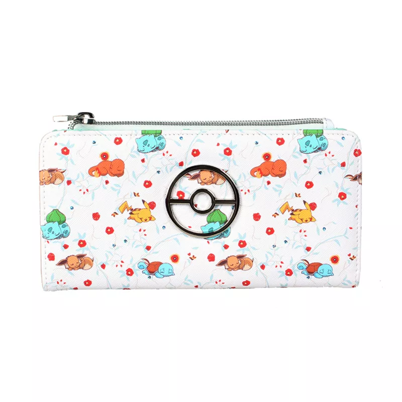 Carteira Pokemon Bolsa feminina com zíper longo design embreagem para sempre jovem carteira titular do cartão feminino 5541 1