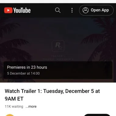Trailer de GTA 6 será lançado em 21 horas.